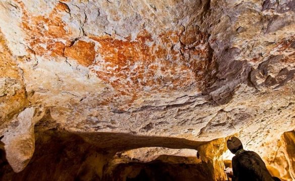cave paintings in indonesia